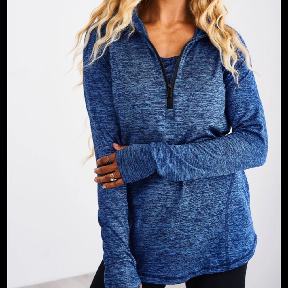 Nursing activewear 1/4 zip top *GRAY*